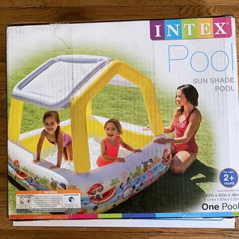 Kids pool with detachable sun shade